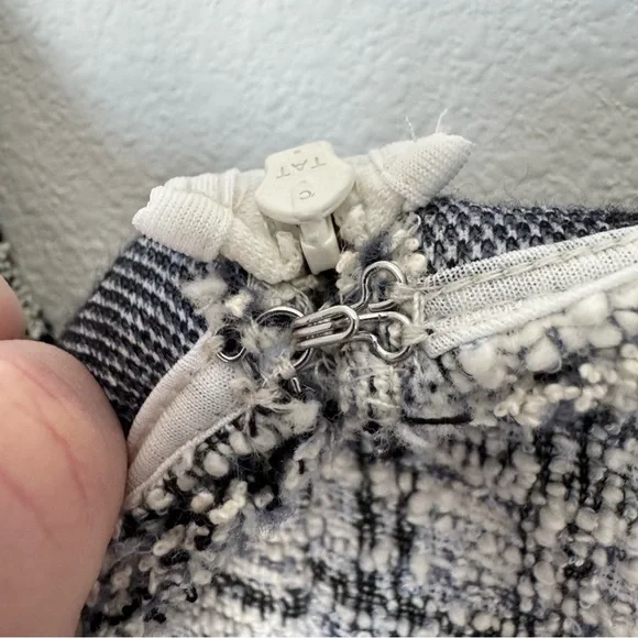 Loft Fringe Tweed Shift Dress Size 4 Short Sleeved Ballet Neck Business Casual - Picture 9 of 16